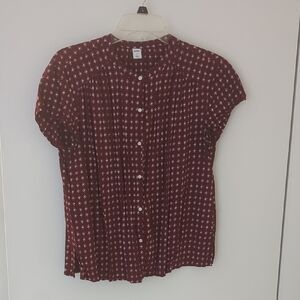 Old Navy Burgundy Patterned Button-Down Shirt
